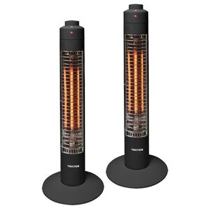 「スリムハロゲンヒーター　同色２個セット（ストーブ・ヒーター）」｜ブラック