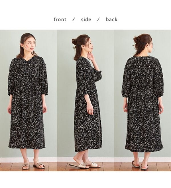 Viola e Viola（ヴィオラ エ ヴィオラ）の「前ボタンＶネックシャツワンピース（シャツワンピース）」｜詳細画像