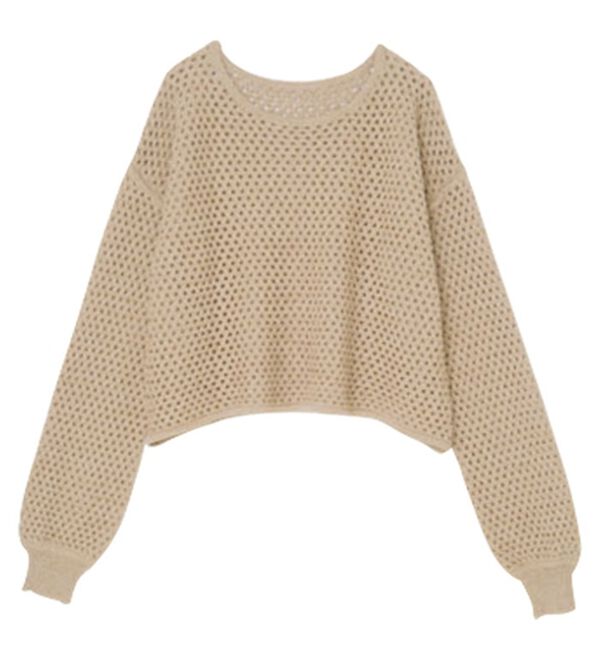 RANAN（ラナン）の「綿１００％メッシュ編ニットプルオーバー（ニット・セーター）」｜詳細画像