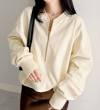 RANAN（ラナン）の「フロントハーフジップスウェット（カットソー）」