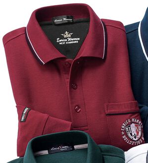 「選べるブランド長袖ポロシャツ（メンズポロシャツ）」｜ワイン(抗菌)