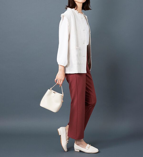 BELLUNA（ベルーナ）の「ツイード調パールボタンデザインベスト（ベスト）」｜詳細画像