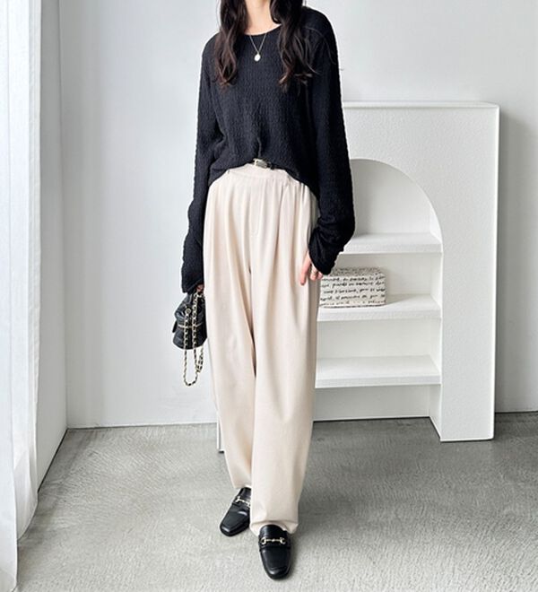 GeeRA（ジーラ）の「クルーネックジャガードプルオーバー（カットソー）」｜詳細画像