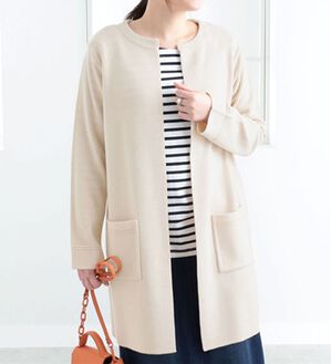 BELLUNA（ベルーナ）の「嬉しい機能付！ミラノリブカーディガン（ニットカーディガン）」｜アイボリー