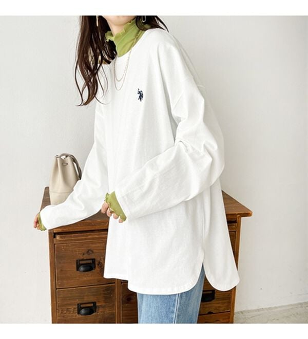 GeeRA（ジーラ）の「【Ｕ．Ｓ．ＰＯＬＯ ＡＳＳＮ】オーバーサイズ刺しゅうロンＴ（カットソー）」｜詳細画像