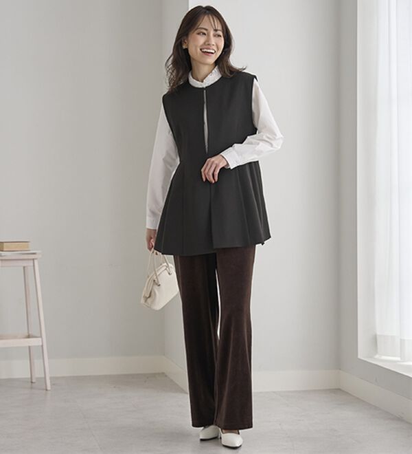 BELLUNA（ベルーナ）の「綺麗見えベロアワイドパンツ（フルレングスパンツ）」｜詳細画像