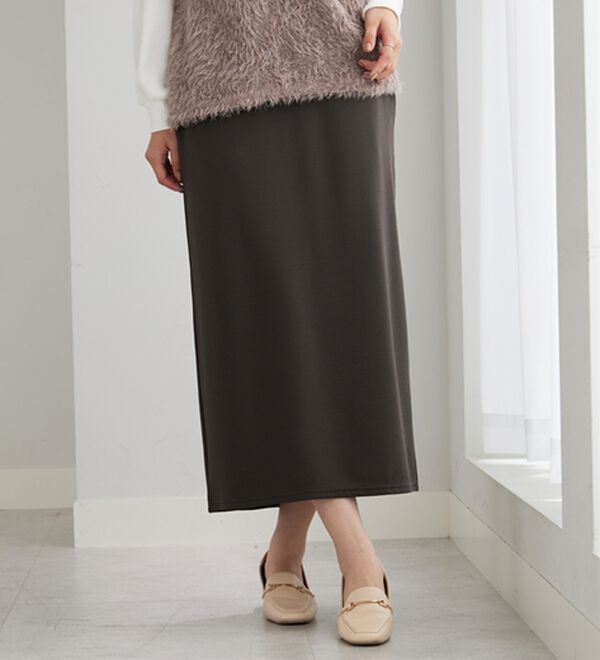BELLUNA（ベルーナ）の「裏起毛素材ふくれジャカードナロースカート（ロングスカート）」｜詳細画像