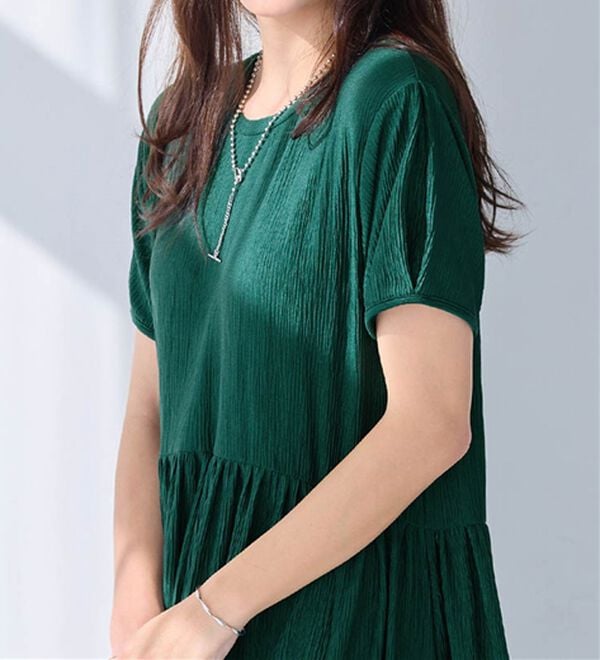 Viola e Viola（ヴィオラ エ ヴィオラ）の「【５つの機能付】楽ちんジャカードワンピース（カットソーワンピース）」｜詳細画像