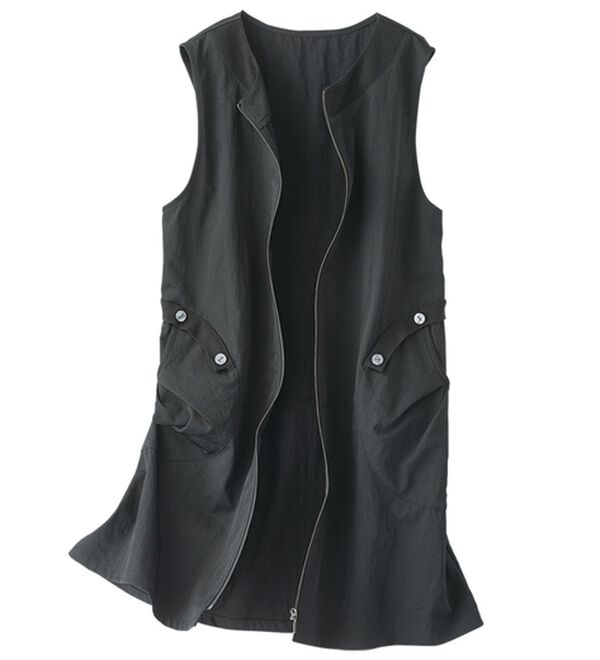 BELLUNA（ベルーナ）の「配色切替デザインベスト（ベスト）」｜黒系