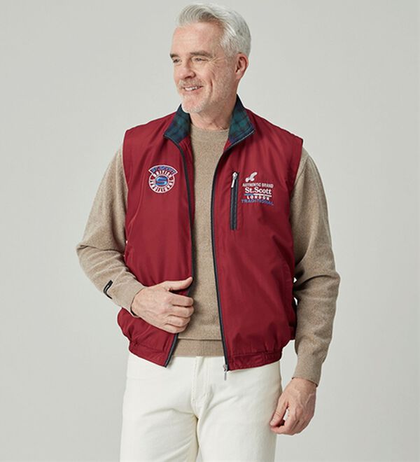 「ブランドデザイン裏フリースベスト（メンズベスト）」｜詳細画像