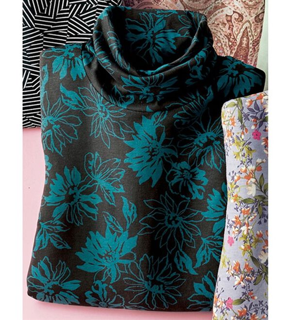 BELLUNA（ベルーナ）の「テンセル（ＴＭ）繊維・コットンプリントプルオーバー（カットソー）」｜シルエット花柄