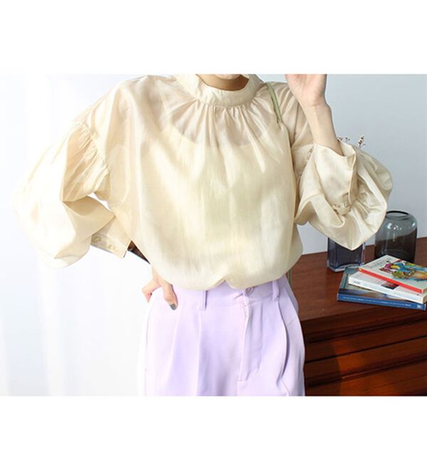 GeeRA（ジーラ）の「シアー素材ボリュームスリーブブラウス（ブラウス）」｜詳細画像