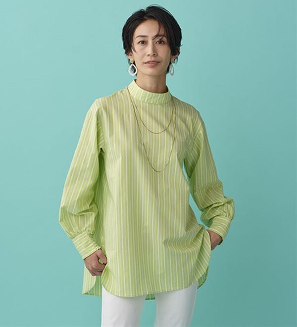 BELLUNA（ベルーナ）の「＜ＳＯＬＯＴＥＸ（Ｒ）＞ストレッチハイネックブラウス（ブラウス）」｜詳細画像