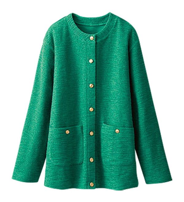 BELLUNA（ベルーナ）の「ラクなのにきちんと見え！カットツイード素材カーディガン（その他カーディガン）」｜詳細画像