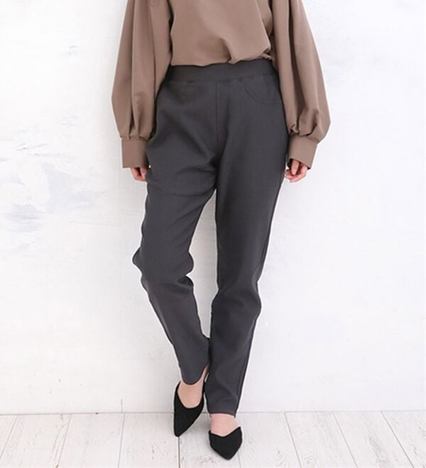 A HAPPY MARILYN（アハッピーマリリン）の「【Ｍ～８Ｌ】楽ちん暖かスキニーパンツ（スリム・スキニーパンツ）」｜チャコールグレー