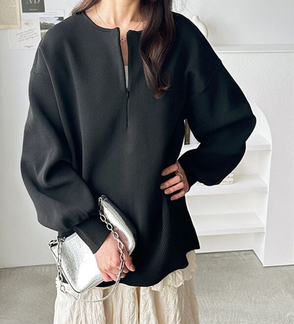 GeeRA（ジーラ）の「ハーフジップニットプルオーバー（ニット・セーター）」｜詳細画像