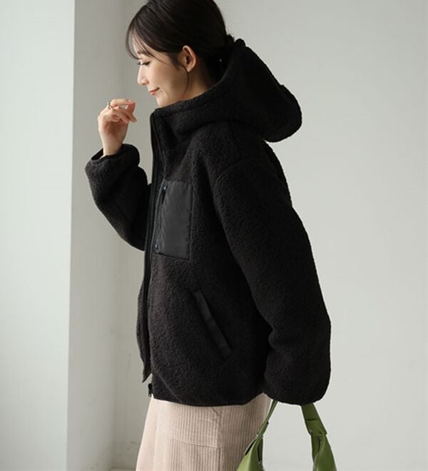 A HAPPY MARILYN（アハッピーマリリン）の「【Ｌ～８Ｌ】中綿入りボアフードブルゾン（ブルゾン）」｜詳細画像