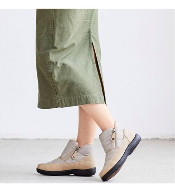 BELLUNA（ベルーナ）の「４Ｅはっ水ダブルファスナーショートブーツ（ブーツ）」｜詳細画像