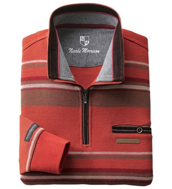 「＜ニコル　モリソン＞こだわる大人の好印象トレーナー（メンズトレーナー）」｜オレンジ