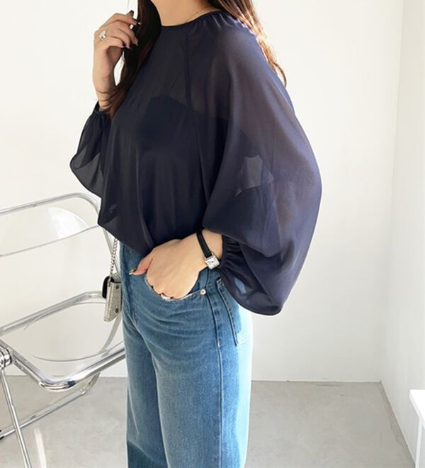 GeeRA（ジーラ）の「バックリボンシアーブラウス（ブラウス）」｜詳細画像