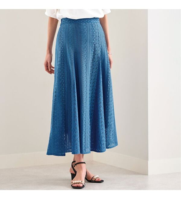 BELLUNA（ベルーナ）の「レース切替デザインフレアースカート（ロングスカート）」｜詳細画像