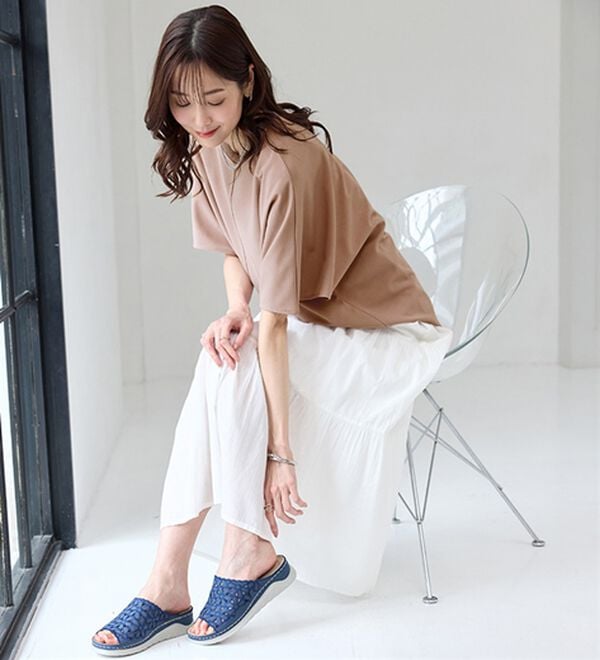 BELLUNA（ベルーナ）の「幅広フラワーレースミュール（サンダル・ミュール）」｜詳細画像