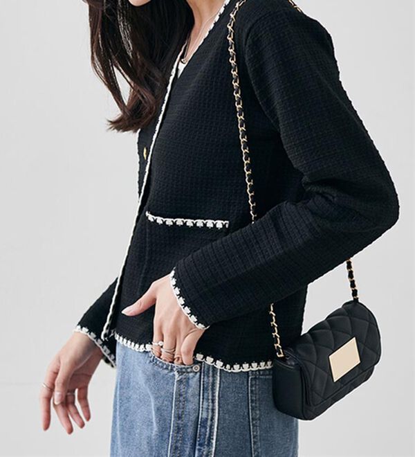 RANAN（ラナン）の「ツイード風配色ニットカーディガン（ニットカーディガン）」｜詳細画像