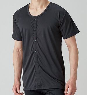 「【４枚組】抗菌防臭・マイクロファイバー裏起毛あったかインナー４枚組（前開きシャツ）　半袖前開き（メンズ肌着・インナーウェア）」｜詳細画像