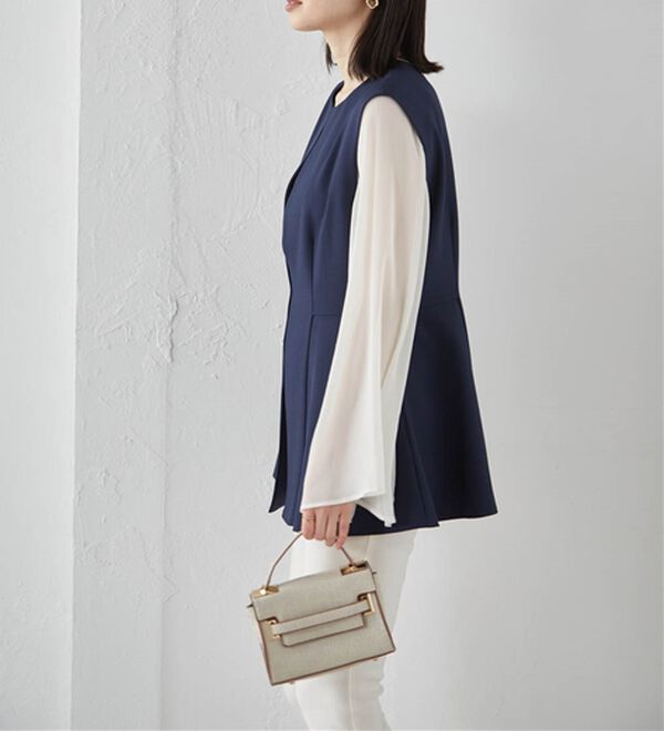 RANAN（ラナン）の「機能付！麻調素材ペプラムジレベスト（ジレ）」｜詳細画像