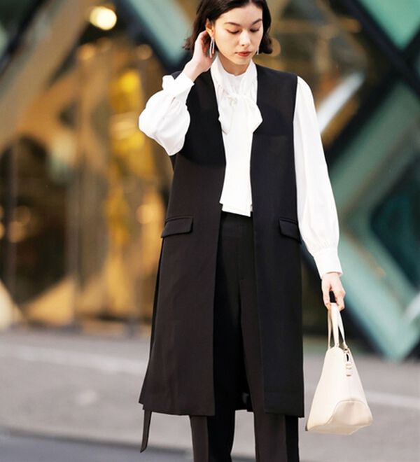 GeeRA（ジーラ）の「【２点セット】ロングジレセットアップスーツ（パンツスーツ）」｜詳細画像