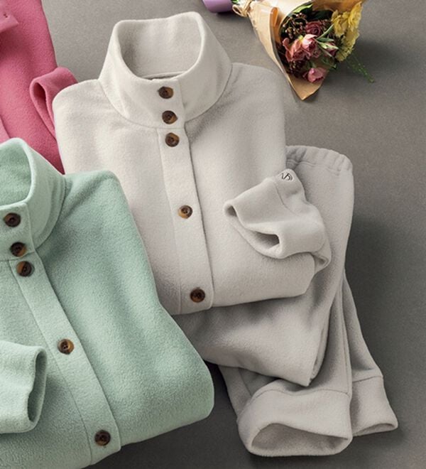 ルフラン（ルフラン）の「眠りのための「うとろり」フリースパジャマ（パジャマ・ルームウェア）」｜ペールグレー