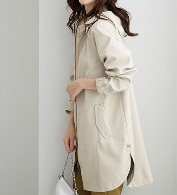 BELLUNA（ベルーナ）の「はっ水加工ボンディング素材ロング丈パーカー（ロングコート）」｜詳細画像