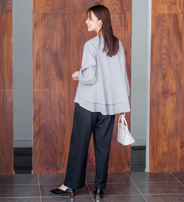 BELLUNA（ベルーナ）の「【再入荷】ボリューム袖美人顔バックフレアーＴブラウス（ブラウス）」｜詳細画像