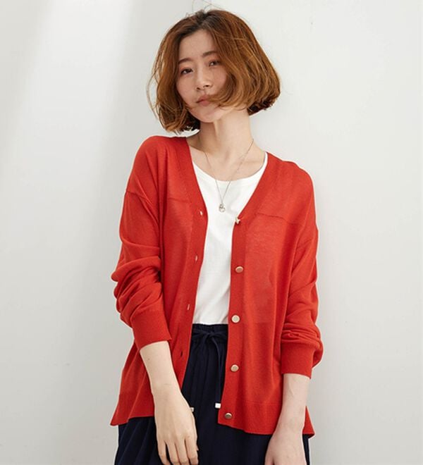 BELLUNA（ベルーナ）の「【快適Ｌａｂ．】シャリ冷！洗える多機能ニットカーディガン（ニットカーディガン）」｜詳細画像