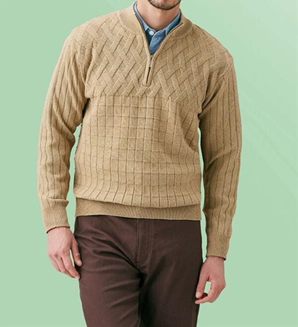 「＜コムルヴァン・オム＞気軽におしゃれ杢調ハーフジップセーター（メンズニット・セーター）」｜詳細画像