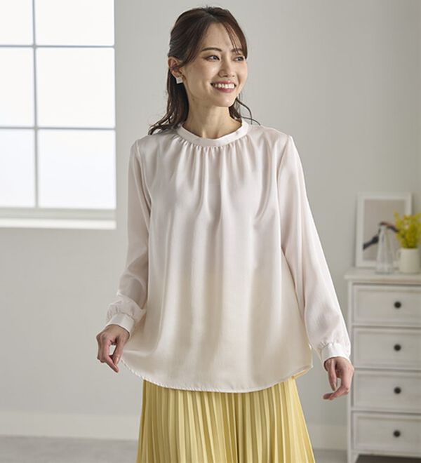 BELLUNA（ベルーナ）の「大人の艶感ヴィンテージサテン素材ブラウス（ブラウス）」｜詳細画像