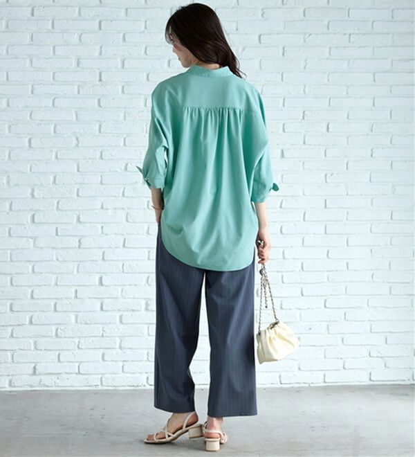 BELLUNA（ベルーナ）の「【吸水速乾】イージーケア！袖リボンシャツチュニック（チュニック）」｜詳細画像