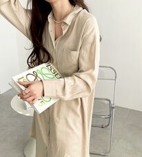 GeeRA（ジーラ）の「スリット入りロングシャツワンピース（シャツワンピース）」