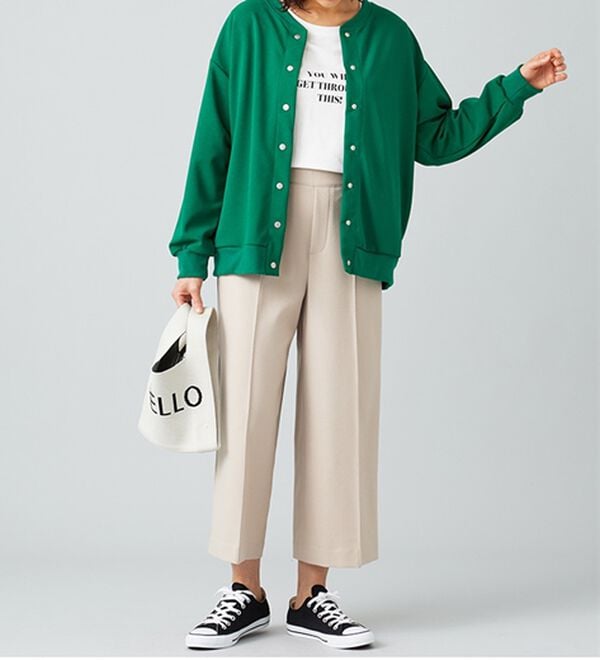 BELLUNA（ベルーナ）の「ウーリッシュ素材釦使いワイドパンツ（ワイドパンツ・ガウチョ）」｜詳細画像