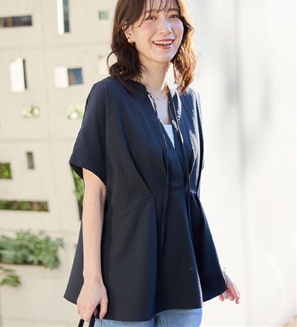 Viola e Viola（ヴィオラ エ ヴィオラ）の「風が通り抜ける！サッカーチュニック（チュニック）」｜ネイビー