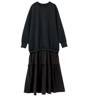 RANAN（ラナン）の「ティアードドッキングワンピース（ドッキングワンピース）」｜ブラック系