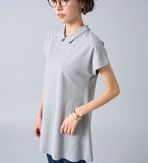 BELLUNA（ベルーナ）の「ヒンヤリ！綿１００％かのこポロチュニック（チュニック）」｜詳細画像