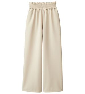 RANAN（ラナン）の「ウエストシャーリングギャザーパンツ（ワイドパンツ・ガウチョ）」｜エクリュ