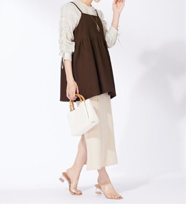 BELLUNA（ベルーナ）の「ジャカード素材ペプラムビスチェ（タンクトップ・キャミソール）」｜詳細画像