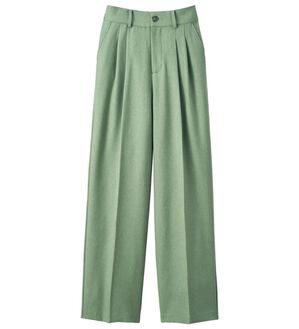 ルフラン（ルフラン）の「こ綺麗でこなれたウールライクパンツ（フルレングスパンツ）」｜グリーン