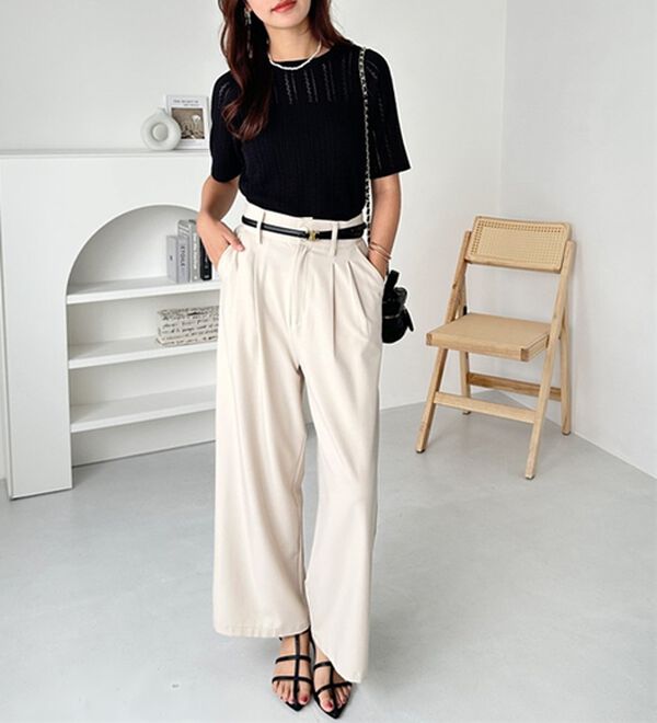 GeeRA（ジーラ）の「透かし編みニットトップス（ニット・セーター）」｜詳細画像