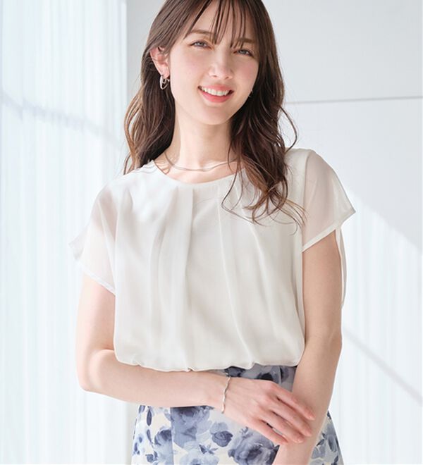 alotta（アロッタ）の「【接触冷感】機能付インナーシフォンブラウス（ブラウス）」｜詳細画像