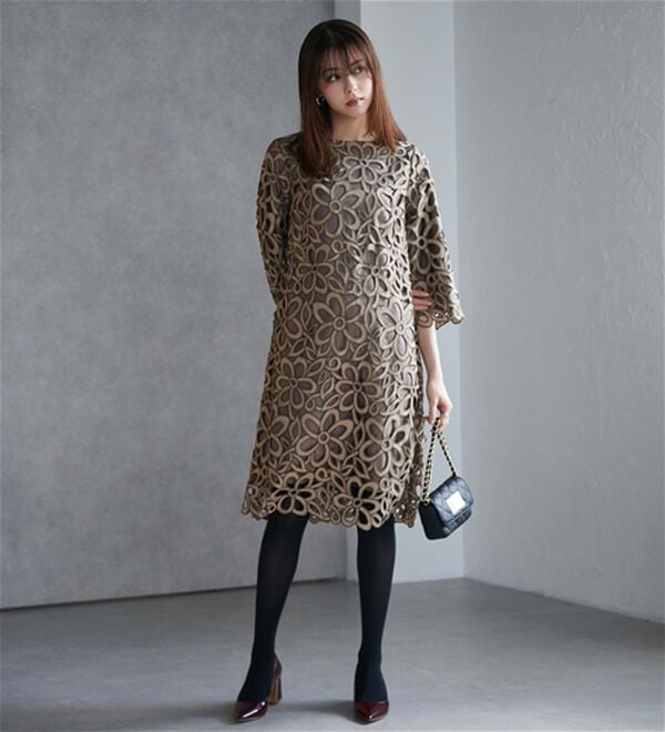 RANAN（ラナン）の「花柄ケミカルレースワンピース（プリントワンピース）」｜詳細画像