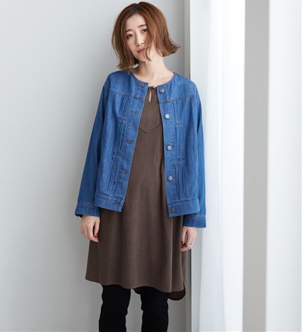 BELLUNA（ベルーナ）の「コーデュロイ素材ピンタック使いワンピース（その他ワンピース）」｜詳細画像