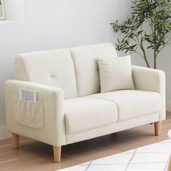 iellio（イエリオ）の「２人掛コンパクトソファ　ＭＩＮＩ３（ソファ）」｜アイボリー